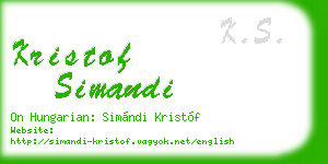 kristof simandi business card