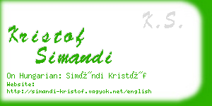 kristof simandi business card